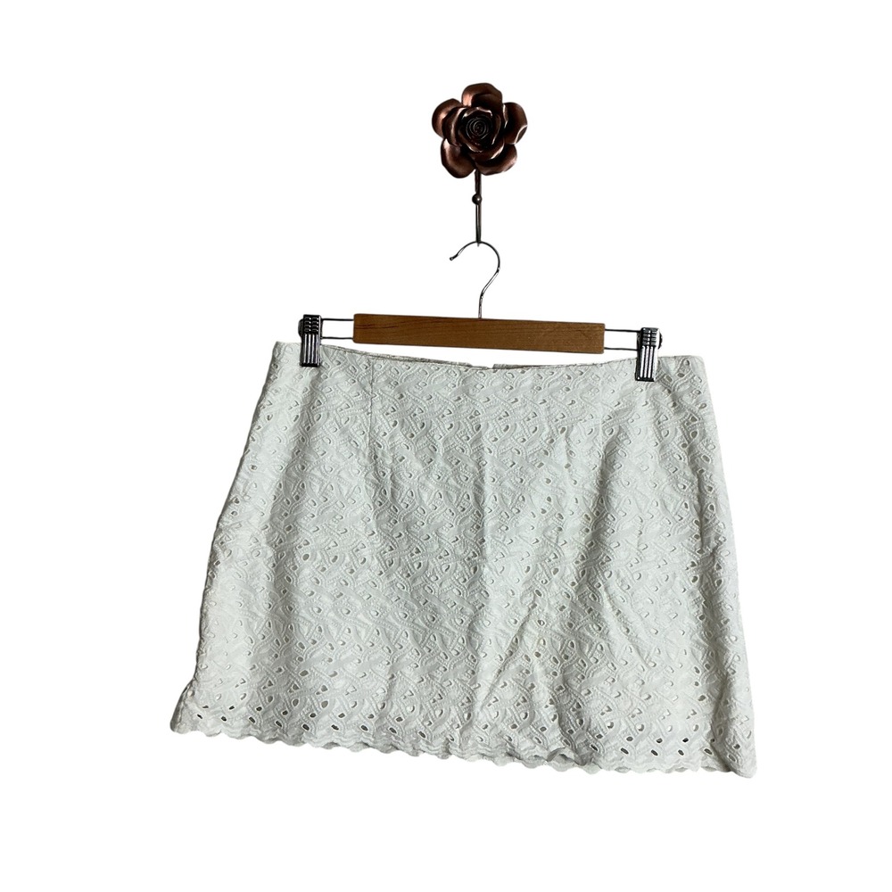 Lilly‎ Pulitzer Resort White Current Eyelet Tate Skirt Size 8 Preppy